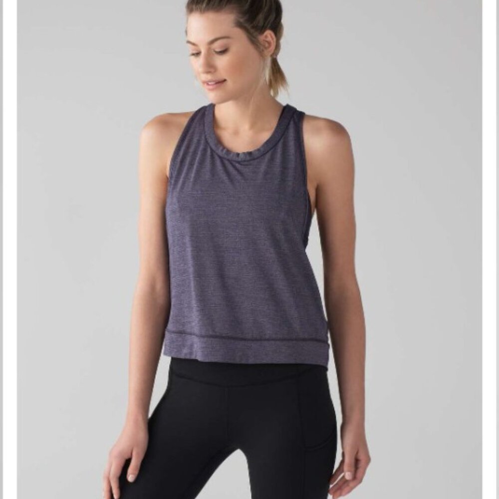 Lululemon Pace Perfect Tank Heathered Midnight Navy / Midnight Navy Size 10‎